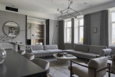 Фото интерьера гостиной квартиры в стиле неоклассика