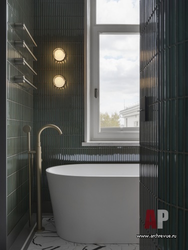 Фото интерьера ванной квартиры в стиле неоклассика