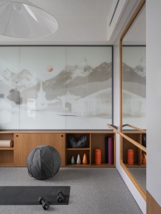 Фото интерьера тренажерного зала квартиры в стиле неоклассика 