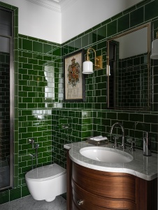 Фото интерьера санузла квартиры в стиле неоклассика 