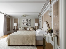 Фото интерьера спальни квартиры в стиле неоклассика