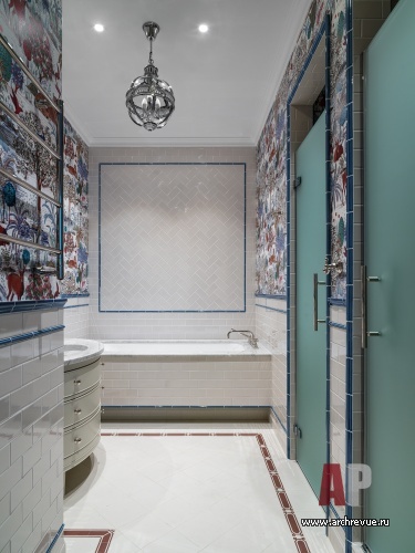 Фото интерьера санузла квартиры в стиле неоклассика