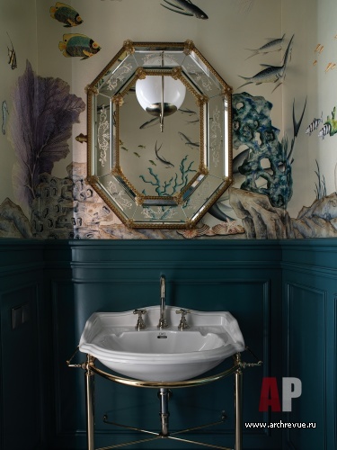 Фото интерьера гостевого санузла квартиры в стиле неоклассика