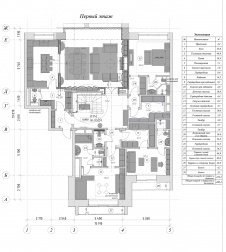 Планировка 1 этажа 2-х этажной квартиры в центре Москвы.