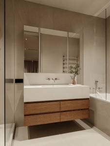 Фото интерьера санузла квартиры в стиле минимализм