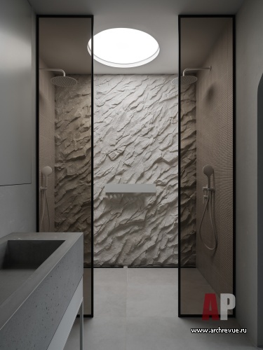 Фото интерьера санузла деревянного дома в скандинавском стиле