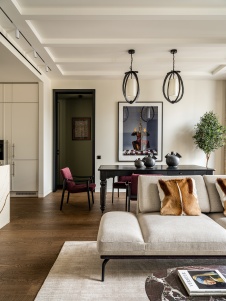 Фото интерьера гостиной квартиры в стиле фьюжн