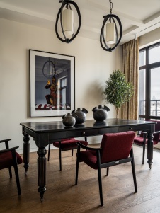 Фото интерьера столовой квартиры в стиле фьюжн