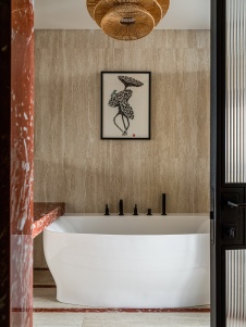  Фото интерьера ванной квартиры в стиле фьюжн