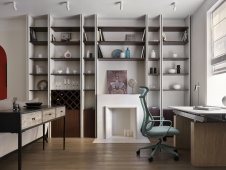 Фото интерьера библиотеки квартиры в стиле фьюжн