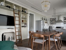 Фото интерьера гостиной квартиры в стиле неоклассика