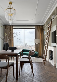 Фото интерьера гостиной квартиры в стиле неоклассика