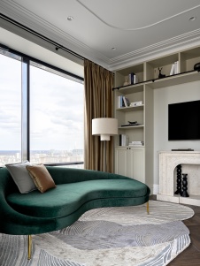 Фото интерьера гостиной квартиры в стиле неоклассика