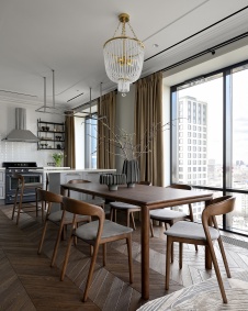 Фото интерьера столовой квартиры в стиле неоклассика