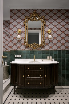 Фото интерьера санузла квартиры в стиле неоклассика