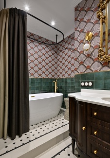 Фото интерьера ванной квартиры в стиле неоклассика