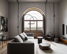 Мужская квартира-студия с брутальным дизайном 