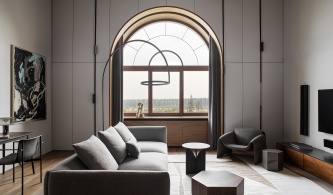 Мужская квартира-студия с брутальным дизайном 