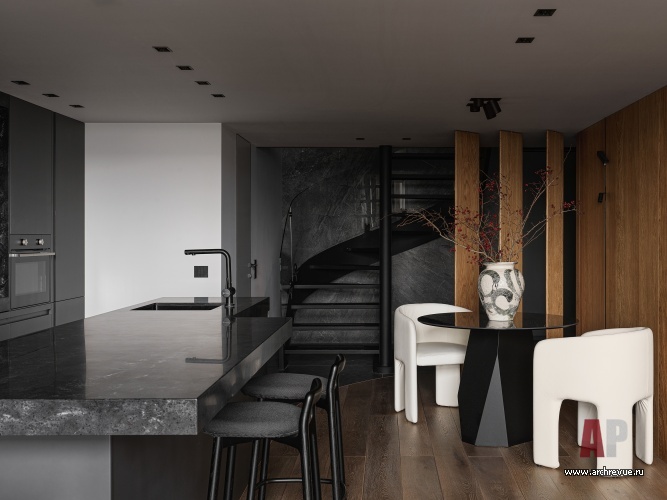 Фото интерьера столовой квартиры в стиле лофт