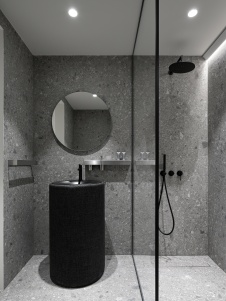 Фото интерьера санузла квартиры в стиле минимализм