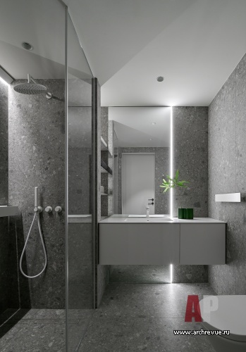 Фото интерьера санузла квартиры в стиле минимализм
