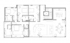 План жилого этажа двухэтажной квартиры в Италии, 600 кв. м.