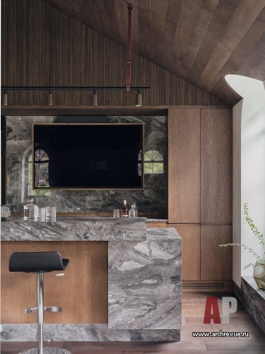 Фото интерьера кухни квартиры в стиле шале