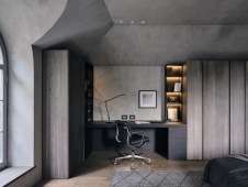 Фото интерьера спальни квартиры в стиле шале