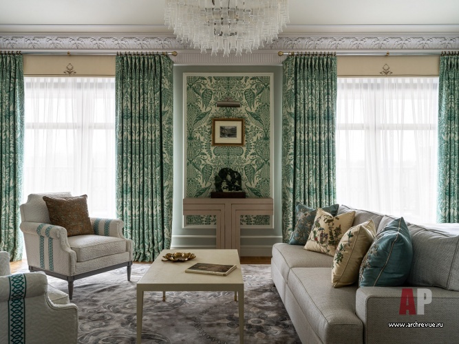 Фото интерьера спальни квартиры в стиле неоклассика