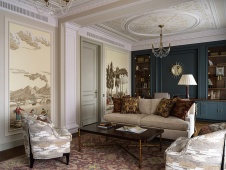 Фото интерьера кабинета квартиры в стиле неоклассика 