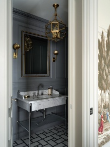 Фото интерьера санузла квартиры в стиле неоклассика 