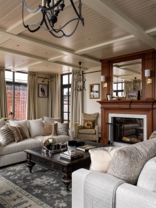 Фото интерьера зоны отдыха квартиры в стиле неоклассика 