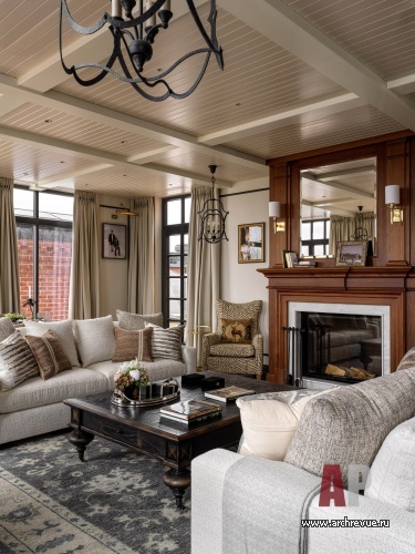 Фото интерьера зоны отдыха квартиры в стиле неоклассика