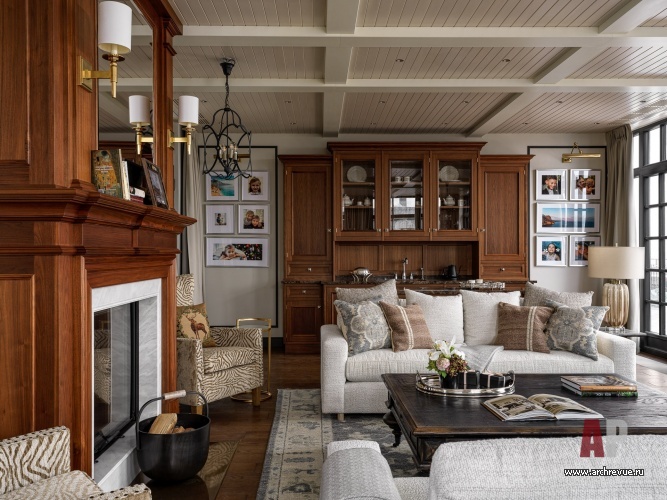 Фото интерьера зоны отдыха квартиры в стиле неоклассика