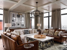 Фото интерьера зоны отдыха квартиры в стиле неоклассика 