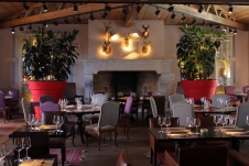 Фото интерьера зала загородного ресторана в стиле фьюжн