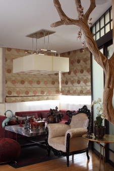 Фото интерьера зоны отдыха квартиры в восточном стиле