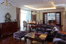 Фото интерьера гостиной дома в классическом стиле