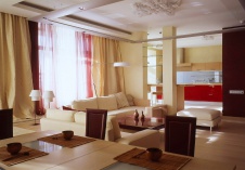 Фото интерьера гостиной пентхауса в стиле минимализм