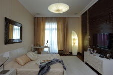 Фото интерьера спальни пентхауса в современном стиле