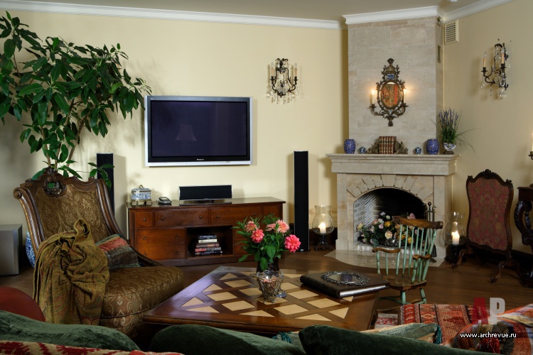 Фото интерьера домашнего кинотеатра дома в классическом стиле