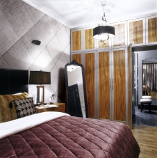 Фото интерьера спальни квартиры в стиле фьюжн