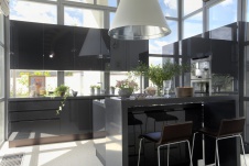 Фото интерьера кухни дома в стиле фьюжн