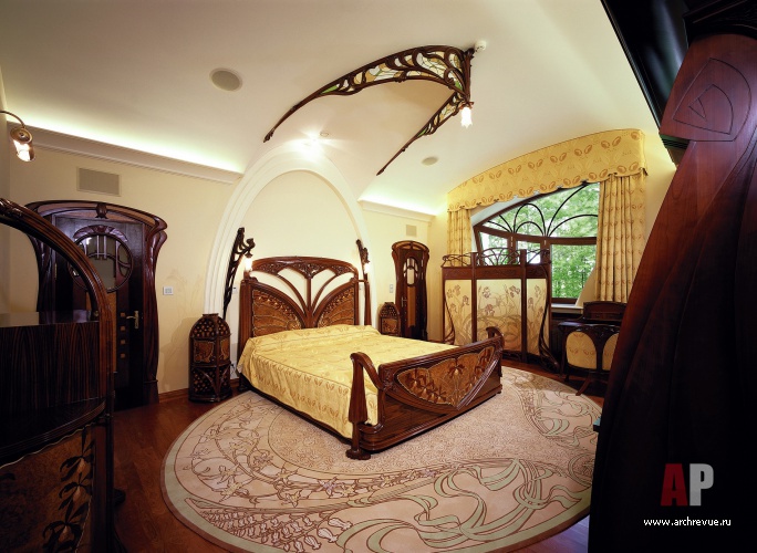 Фото интерьера спальни дома в стиле модерн