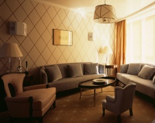 Фото интерьера гостиной квартиры в стиле ар-деко
