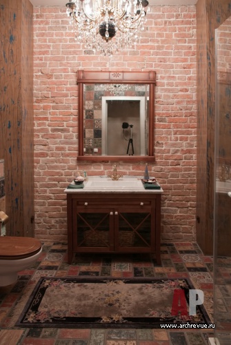 Фото интерьера санузла офиса в стиле неоклассика