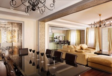 Фото интерьера столовой дома в стиле неоклассика