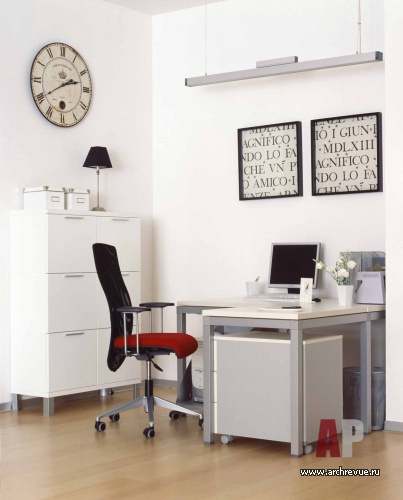 Фото интерьера рабочей зоны офиса в стиле фьюжн