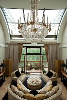 Фото интерьера гостиной квартиры в стиле фьюжн