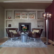Фото интерьера каминной квартиры в стиле фьюжн